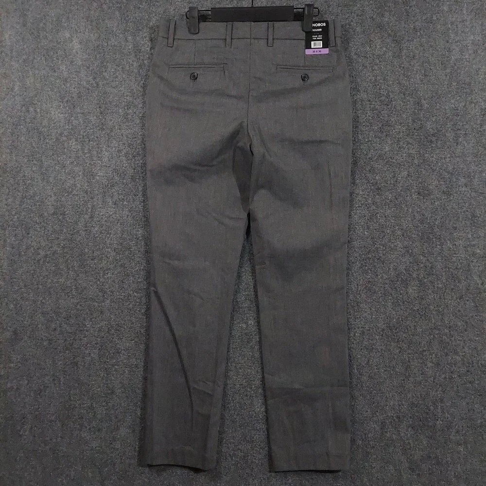 Bonobos Trouser Men 30x30 Gray Cotton Spandex Stretch Flat Front Pants 1896250